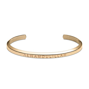 
            
                Load image into Gallery viewer, Alhamdulillah Cuff Bracelet in Gold by Crscnt Moon
            
        