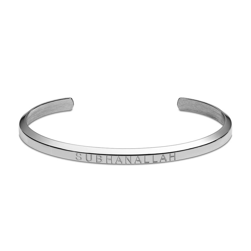 
            
                Load image into Gallery viewer, Subhanallah Cuff Bracelet in Silver by Crscnt Moon
            
        