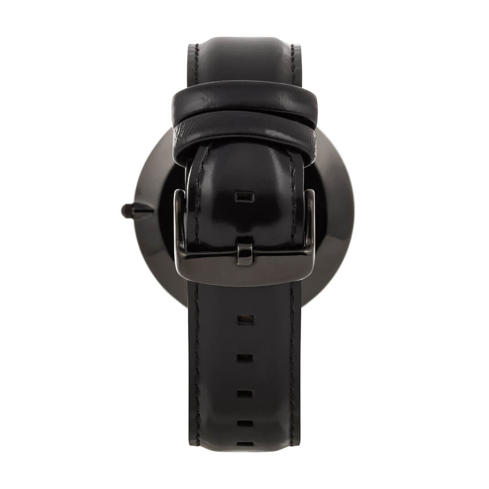 
            
                Load image into Gallery viewer, Arabic Numerals Watch with Black Leather Strap and Black Case by Crscnt Moon
            
        